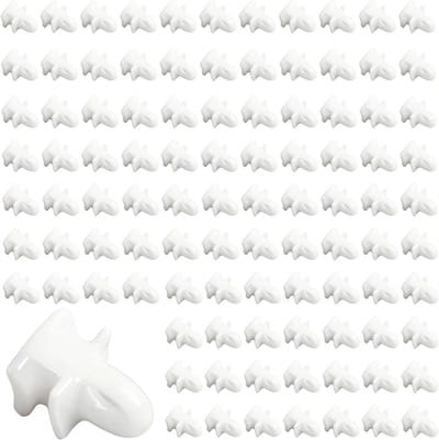 Set van 100 gordijnrails 17 × 11 mm, geschikt voor ramen, deuren, douchedeuren, campers en caravans, wit en duurzaam