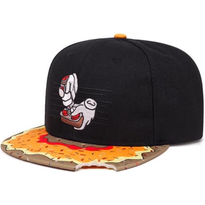 Nieuwe Modieuze Hip Hop Hoed Donut Game Controller Geborduurd Baseballpet Buiten Zonnehoed Skateboard Hoed Platte Rand Hoed black