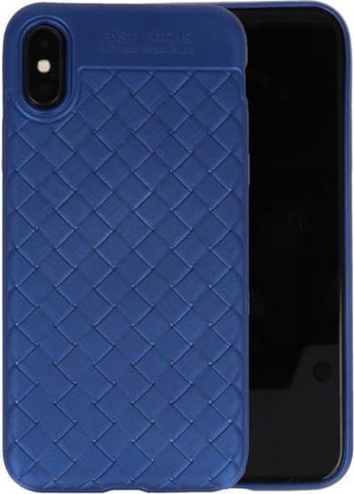 Blauw Geweven TPU case hoesje voor Apple iPhone X