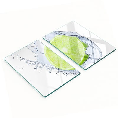 Multifunctionele decoratieve glazen borden met limoenprint 2x40x52 cm