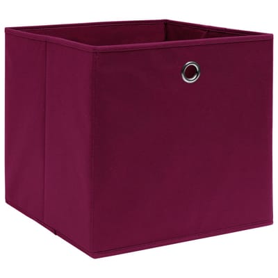 vidaXL - Opbergboxen - 10 - st - 28x28x28 - cm - nonwoven - stof - donkerrood