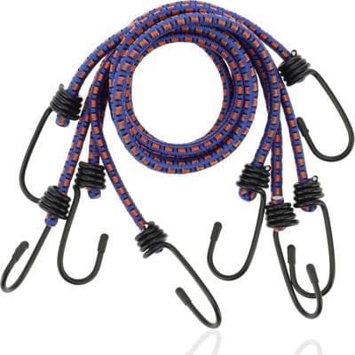 Spinbinder Bagagebinders- 8 Haken – Blauw&Oranje 4 Stuks van 80 cm Ø10 mm Bagage binder