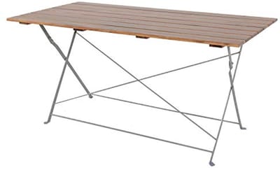 Inklapbare Tuintafel - Biertuintafel van Acacia Hout en Staal 120x60cm