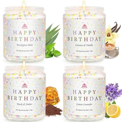 Aromatherapie Potkaarsen Set voor Vrouwen - 4-Pack Geurkaarsen met 200 uur Brandtijd