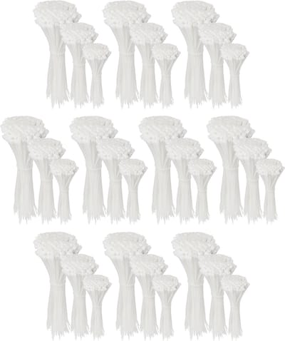 Polyamide Kabelbinders, Tie Rips, Witte Kabelmarkeringen Set 2,5 mm / 3000 stuks