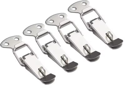 TLVX 4 stuks Sterke Kleine Spansluiting met Opening voor Slot 26x45mm – Klemsluiting – Tuimelklem – Kistsluiting – Gesp Sluiting – Meubelslot – Tuimelvergrendeling – Veilig en snel afsluiten van Kisten, Lades en Deuren