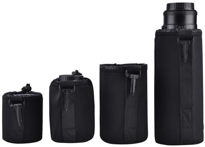 Dailygoody - Lens Case - Camera Lens Pouch Set - Beschermende Tas - Zwart - Shockproof - 4 Stuks - Verschillende Maten