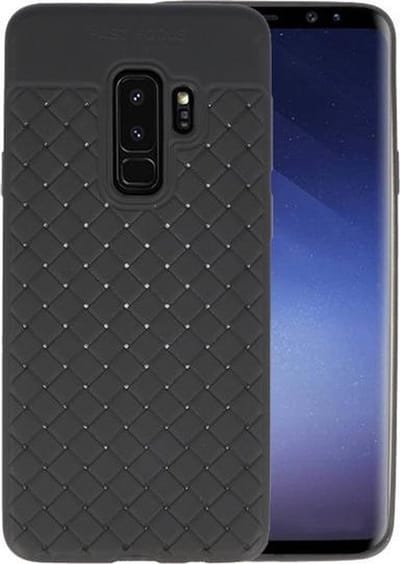 Zwart Geweven TPU case hoesje voor Samsung Galaxy S9 Plus