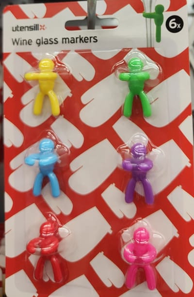 Utensill Wijn Glas Markers – Set van 6 – Siliconen Glazen Markeerders – Kleurrijke Wijnmarkeerders – Herbruikbaar