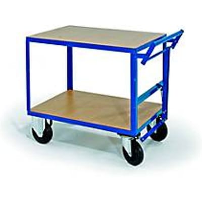 Etagewagen, 2 laadvlakken, dodemansrem, draagvermogen 500 kg, 1000 x 700 mm