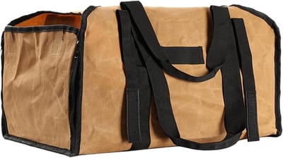 Brandhout Tas - Draagbare Opslag - Outdoor Camping - Waterafstotend Canvas - 47x31x37 cm - Khaki