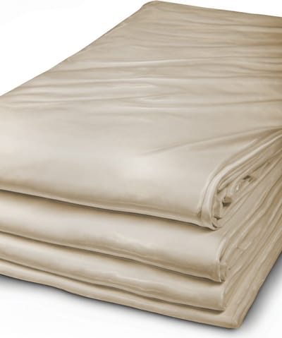 Zijden Laken Nuovo Seta Kleur Donker Champagne maat 230 x 280 - 100% Zijde