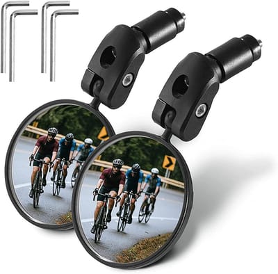 Fietsspiegel - 2 Stuks - Fiets Spiegel - Stuurspiegel - Spiegel Voor Fiets - Achteruitkijkspiegel - 360 Graden verstelbaar - Veiligheidsspiegel - Fietsachteruitkijkspiegel - 8cm Diameter - voor sturen van 20-22 mm, fietsaccessoires voor racefietsers