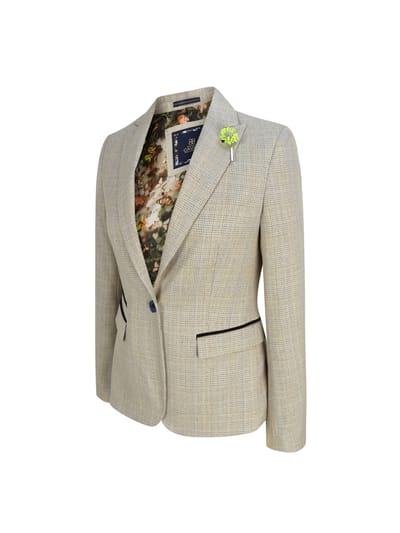 Dames Tweed Herringbone Cream Jas Peaky Blinders