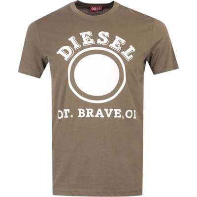Diesel 1976 Varsity-logo klimopgroen T-shirt