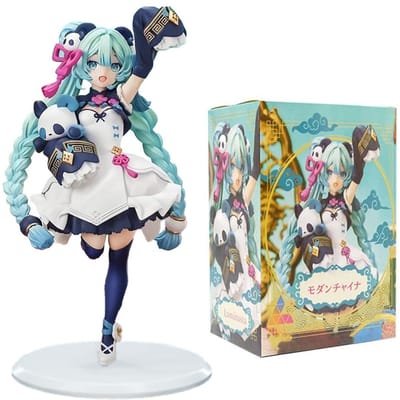 18CM Hatsune Miku Moderne Chinese Nationale Stijl Panda PVC Figuur Verzamelaar Anime Actiefiguur Model Speelgoed Bureau Ornament Cadeau