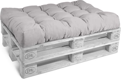 Beautissu Style – Palletkussen Zitkussen Licht Grijs 120x80 cm voor Palletbank – Matraskussen Kwaliteit