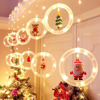 Kerstversiering LED-Lichtsnoer - USB-Lichtsnoer - Raamverlichting LED-Verlichting - voor Kerstfeest Binnen en Buiten - 3 x 0,65m - 8 Standen - Warm Wit Licht