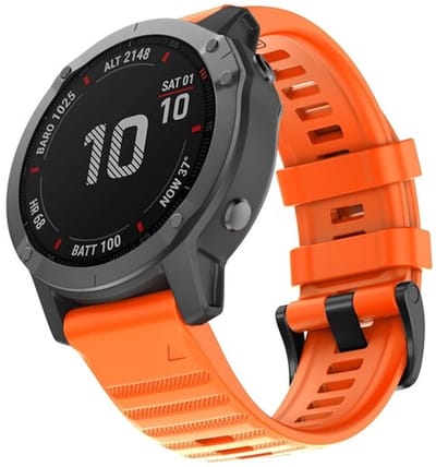 By Qubix - Geschikt voor Garmin bandje - 26mm Quickfit - Siliconen bandje - Oranje - Geschikt voor Garmin Fenix 8 / 8 Pro - 51mm