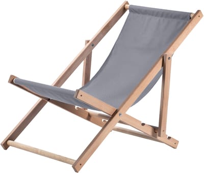 Anjouin natuurlijke ligstoel salontafelset + 2 grijze houten ligstoelen