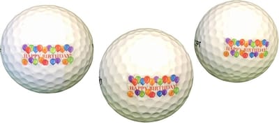 Set van 3 Golfballen met Happy Birthday Opdruk in Luxe Geschenkverpakking
