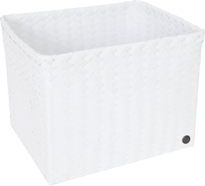 Opbergmand - Organizer - Woonkamer - Kinderkamer - Badkamer - Babykamer -Handgevlochten rechthoekige mand - Handed By Grand popular - wit- white