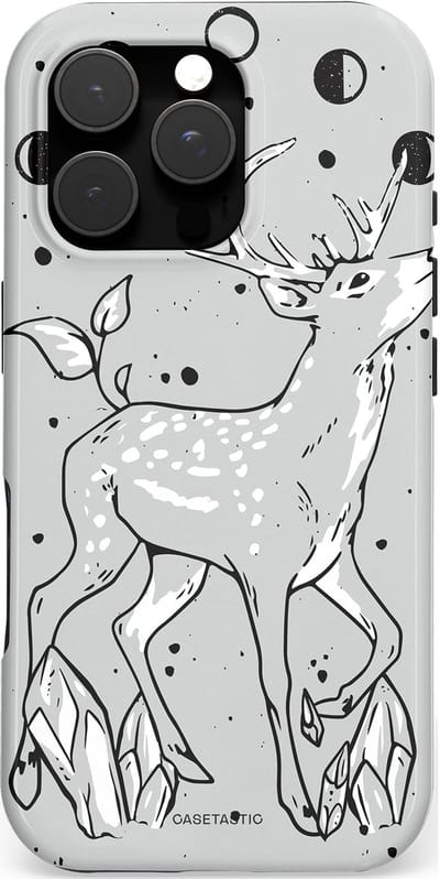 Casetastic hoesje geschikt voor Apple iPhone 16 Pro - MagSafe - Dubbellaagse bescherming - Kristalwoud - Fashion Case - Lichtgrijs
