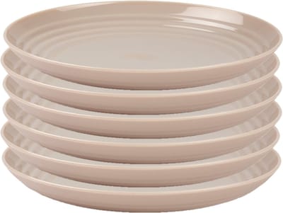 PlasticForte Rond bord/camping bord - 6x - D22 cm - beige - kunststof