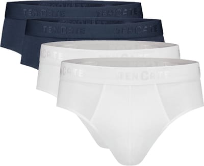 ten Cate Heren Slip 4-pack – Ondergoed voor heren – Maat S – 4-PACK – Navy/white – Comfortabel Katoen Ondergoed – Ademend & Zacht – Voordeelverpakking