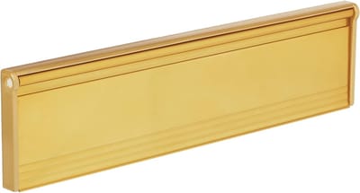 Brievenbushoes met borstel en klep voor intern of extern gebruik - Gouden afwerking - Afmetingen 292 x 75 mm (STORMGUARD 06SR0310000G)