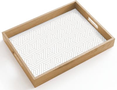 Dienblad hout 40x30 cm - Schootdienblad - Grafisch - Patroon - Modern - Stippen - Borrelplank rechthoek - Plateau dienbladen
