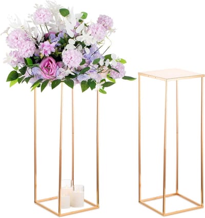 Metalen Vloerkandelaar 80 cm - Gouden Geometrische Vazen voor Tafeldecoratie en Bruiloft