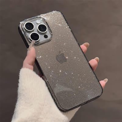 Transparant Bling Glitter Telefoonhoesje Voor iPhone 16 15 14 13 12 11 Pro Max X XR XS 7 8 Plus Helder Glanzend Schokbestendig Zacht Hoesje For iPhone 15 Pro gray