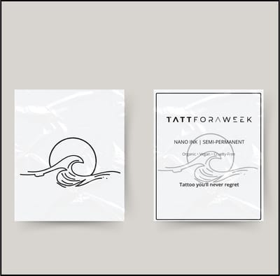 Tijdelijke tattoo zee, zon en golven | Neptattoo volwassenen | Tijdelijke tattoo voor volwassenen | Temporary tattoo | Plaktattoos voor volwassenen | Neptattoos | Probeer zorgeloos een tattoo | tattforaweek