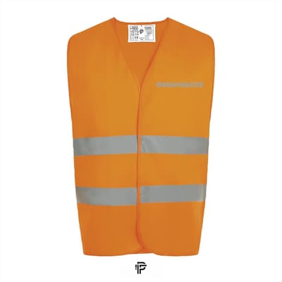Veiligheidshesje ORGANISATIE - Fluo Oranje - Maat L - Reflecterende tekst - Veiligheidshesje voor Volwassenen – Veiligheidsvest - Oranje Hesjes