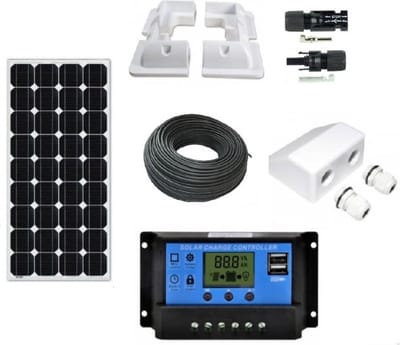 Compleet 100W Zonnepaneel set - Mono kristallijne - 12V - daglichtpaneel -  Met MC4 connectoren - Voor camper, boot, caravan, accu, etc - Met Nederlandse handeleiding