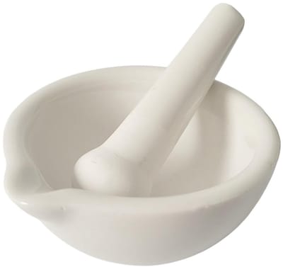 Famanu – Keramische vijzel met stamper, compact model van 10 cm diameter voor dagelijks keukenwerk