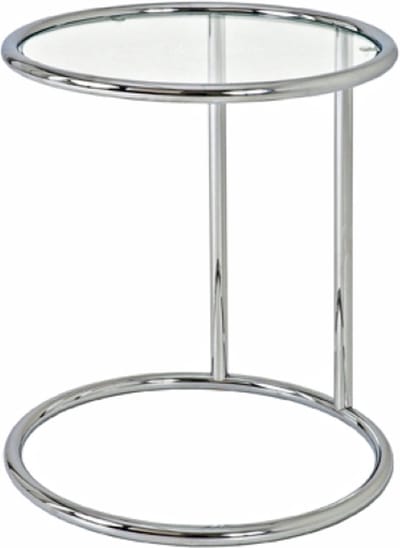 Bijzettafel – Chroom staal met veiligheidsglas – 45 cm breed, 45 cm diep, 55 cm hoog – Modern design