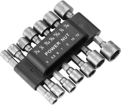 14 stuks zeskantsleuteladapter voor moeren, schroevendraaierinzetstuk, bitdoppenset, zeskantmoeren voor magnetische schroevendraaiers, zeskantbits