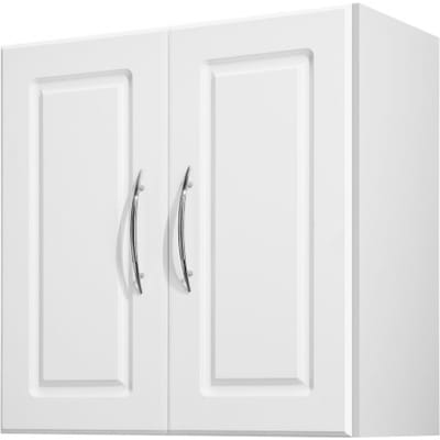 VEVOR wandkast voor de wasruimte, 2-laags wandkast met verstelbare plank, keukenkast met 2 deuren, voor keuken, badkamer, wasruimte, 30 x 60 x 60 cm (D x B x H), bovenkast wit