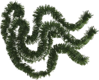 Kerstslinger - 2x stuks - glitter groen - folie - 180 x 7 cm - kerstboom versiering/guirlandes
