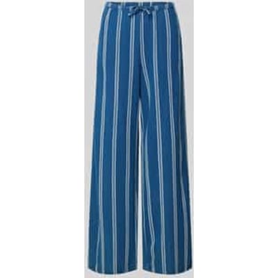 wide leg broek met elastische band en trekkoord