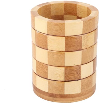 Opbergrek van bamboe voor eetstokjes, lepels, vorken, messen en ander keukengereedschap. beige
