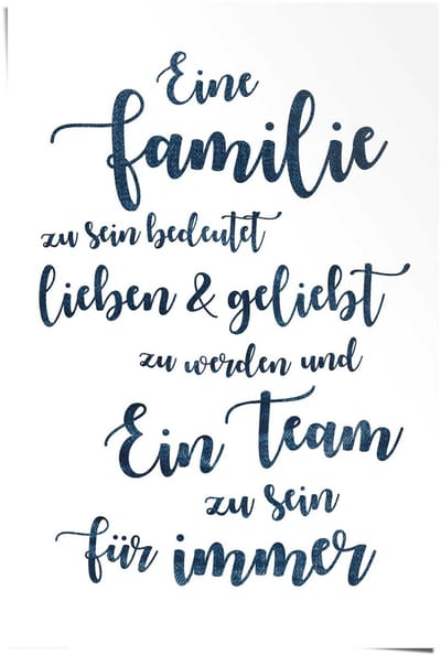 Poster Eine Familie, ein Team - 91,5 x 61 - Papier - REINDERS
