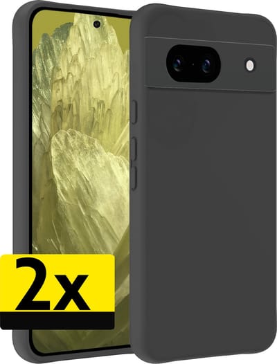 Hoesje - 2 Stuks - Geschikt voor Google Pixel 8a - Sterk & Shockproof - Case Siliconen - Back Cover - Telefoon Hoes - Telefoonhoesjes - Zwart