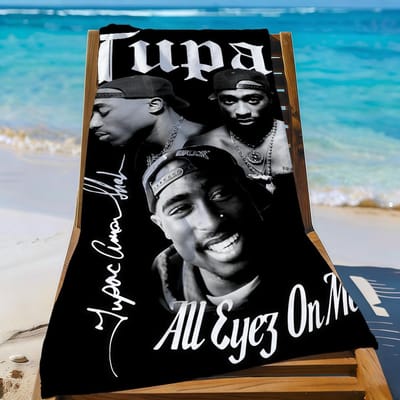 Rapper 2Pac T-Tupac S-Shakur-S Handdoek Sport Sneldrogend Reis Kampeeruitrusting Zandbestendig Zacht Licht Grote Strandhanddoek W40*H60(CM)