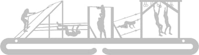 Obstacle Course Medaillehanger RVS (35cm breed) - Nederlands product  - sportcadeau - topkado - medalhanger - medailles - verjaardag - muurdecoratie