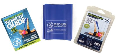 Fitness-Mad weerstandsband medium blauw - fitness elastiek 1,5 meter.
