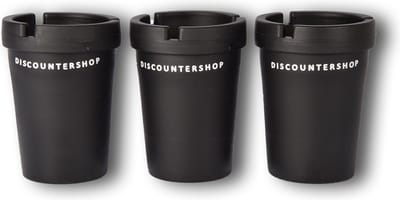 Set van 3 Auto Asbakken | Handige Cupholder Asbakken voor Binnenkant | Zwart Auto-Interieuraccessoires | 8x11 cm