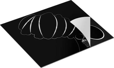 Chefcare Inductie Beschermer Afrikaanse Vrouw met Gouden Zwarte Tulband - Zwart Wit - 60x50 cm - Afdekplaat Inductie - Kookplaat Beschermer - Inductie Mat